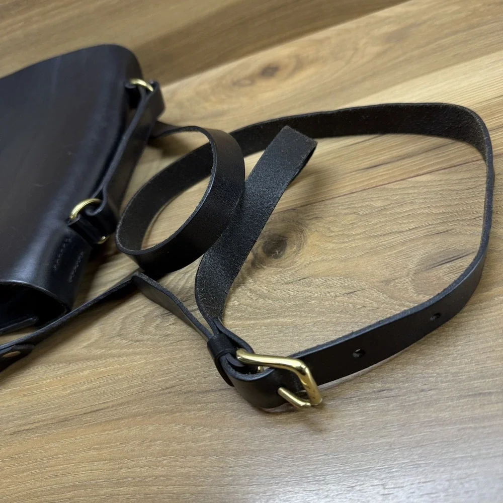 GRACE GORDON‎ Black Modern Leather Satchel Top Handle Minimalist Sleek UK